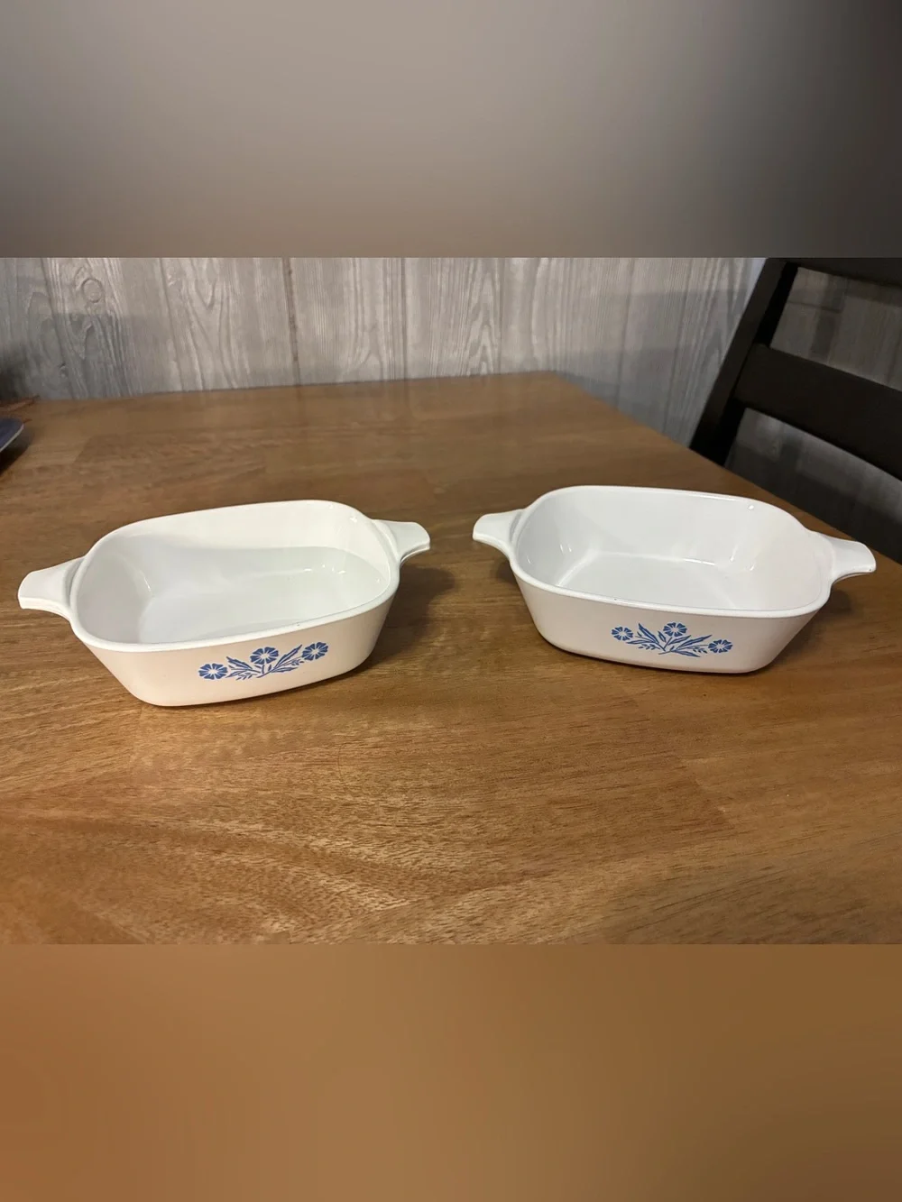 2 vintage Corning Ware Petite Pan Blue Cornflower Casserole Dish 1 3/4 Cups